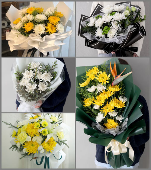 山东莱芜莱城区鹏泉街道南张家庄村白事花束代送